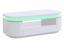Best Mesa de centro 4 puertas y 1 cajón con LEDs - MDF - Color: lacado - VANDANA Mesa De Centro