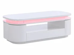 Best Mesa de centro 4 puertas y 1 cajón con LEDs - MDF - Color: lacado - VANDANA Mesa De Centro
