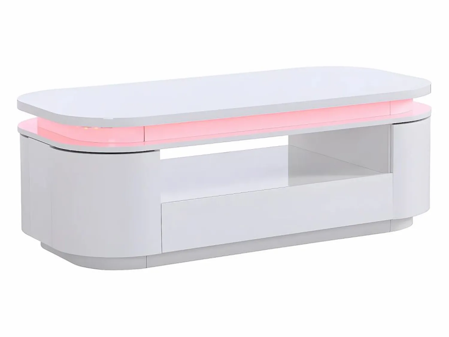 Best Mesa de centro 4 puertas y 1 cajón con LEDs - MDF - Color: lacado - VANDANA Mesa De Centro