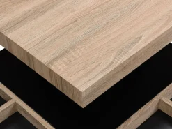 Mesa de centro - Tablero pivotante - MDF lacado negro y natural claro - FAUSTO Mesa De Centro