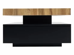 Hot Mesa de centro con 2 cajones de MDF - Negro y natural claro - FELIX Mesa De Centro