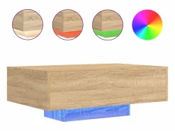 vidaxl Mesa de centro con luces LED roble Sonoma 85x55x31 cm