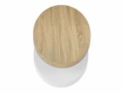 Clearance Vente-unique Mesa de centro con tablero pivotante - MDF - Natural y blanco VITALY Color natural claro / Blanco