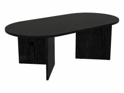 Discount Vente-unique Mesa de centro contemporánea ovalada - Color: - TOPANIA Negro