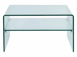 Best Mesa de centro cuadrada STILEOS - Doble tablero - Cristal Mesa De Centro