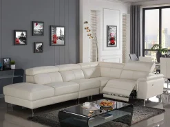 Vente-unique Mesa de centro de cristal templado negro y blanco KELLY