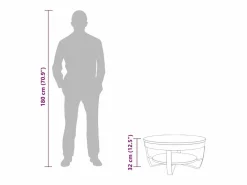 Outlet Mesa de centro de madera de mango rugosa 65x32 cm Mesa De Centro