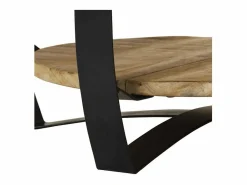 Outlet Mesa de centro de madera de mango rugosa 65x32 cm Mesa De Centro