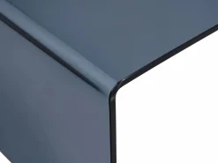 Hot Mesa de centro de vidrio templado curvado y ahumado - Negro - ALONZO Mesa De Centro
