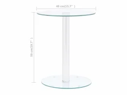 Mesa de centro de vidrio templado 40 cm ES15779 Transparente