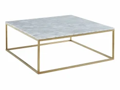 Online Vente-unique Mesa de centro design - Mármol y metal - Blanco y Dorado - ARETHA Blanco / Dorado