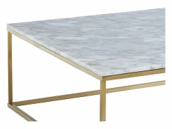 Online Vente-unique Mesa de centro design - Mármol y metal - Blanco y Dorado - ARETHA Blanco / Dorado