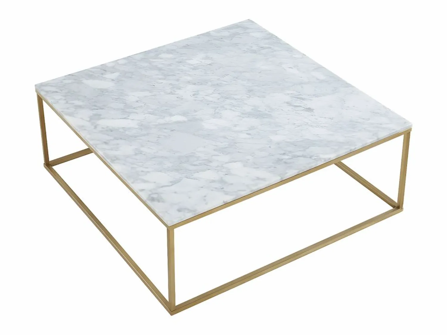 Online Vente-unique Mesa de centro design - Mármol y metal - Blanco y Dorado - ARETHA Blanco / Dorado
