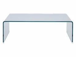 Vente-unique Mesa de centro design de cristal templado curvado ALONZO