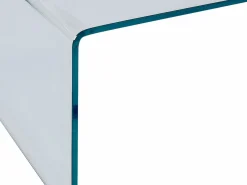 Vente-unique Mesa de centro design de cristal templado curvado ALONZO