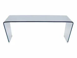 Vente-unique Mesa de centro design de cristal templado curvado SUZANA