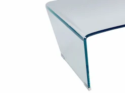 Vente-unique Mesa de centro design de cristal templado curvado SUZANA