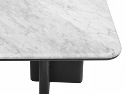 Best Vente-unique Mesa de centro en mármol y chapa de fresno - Blanco y negro - ZANESKA Negro / Blanco