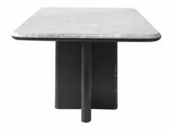 Best Vente-unique Mesa de centro en mármol y chapa de fresno - Blanco y negro - ZANESKA Negro / Blanco