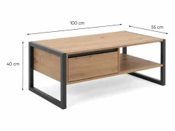 Concept-Usine Mesa de centro industrial con cajón KOTOR