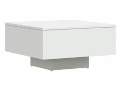Clicnbuy Mesa de centro madera contrachapada 60x60x31,5 cm Blanco