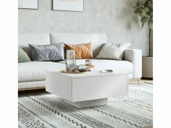Clicnbuy Mesa de centro madera contrachapada 60x60x31,5 cm Blanco