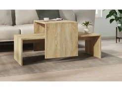vidaxl Mesa de centro madera contrachapada color roble 100x48x40 cm
