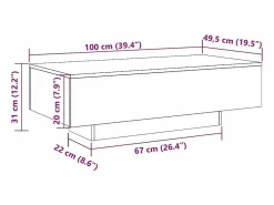 Outlet Mesa de centro madera de ingeniería roble Sonoma 100x49,5x31 cm Mesa De Centro