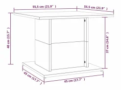 Clicnbuy Mesa de centro madera ingeniería marrón roble 55,5x55,5x40 cm