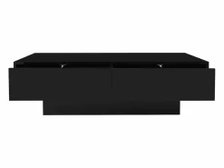 Outlet Mesa de centro moderna lacada de alto brillo con iluminación LED y 2 cajones - Mesa De Centro
