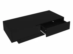 Outlet Mesa de centro moderna lacada de alto brillo con iluminación LED y 2 cajones - Mesa De Centro