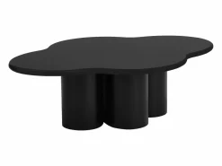 Vente-unique Mesa de centro orgánica y design en MDF - Negro - YAVINA