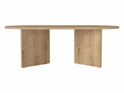 New Mesa de centro ovalada - Color : Natural claro - TOPANIA Mesa De Centro