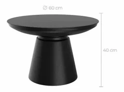 Rendez-Vous Déco Mesa de centro redonda de metal D60 cm - Gomez Negro