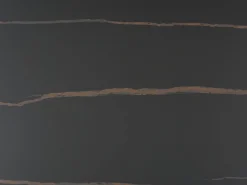 Vente-unique Mesa de centro tapas giratorias de cerámica y cristal templado - Efecto mármol negro - ELDOVA