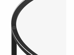 New vidaxl Mesa de centro vidrio templado y mármol blanco 70 cm Negro