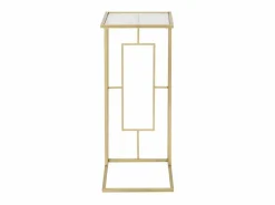 Outlet Mesa de centro y lateral rectangular de metal y vidrio London Mesa Auxiliar