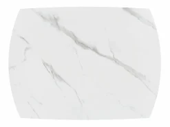 Clearance Mesa de cerámica blanca, base de metal , extensible 120x88-180x88 cm - BONIFACIO Negro