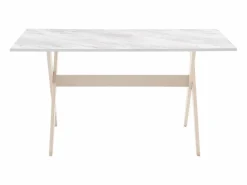 Discount Mesa de comedor 6 comensales de MDF y haya - blanco y natural claro - SERANI Mesa De Comedor