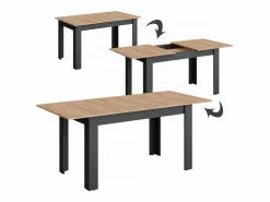 Vicco Mesa de comedor antracita/roble dorado 180x80x76 repose
