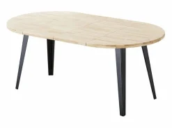 ADEC Mesa de comedor BergE redonda extensible nordish/negro Ø100x76 cm