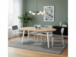 ADEC Mesa de comedor BergE redonda extensible nordish/ Ø100x76 cm