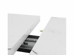 Discount Mesa de comedor blanca - Mesa de comedor extensible con patas de hierro negro - para cocina y sala de estar Blanco