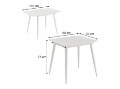 Vicco Mesa de comedor 80x70x75 beaver Blanco