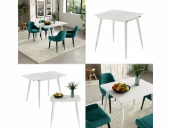 Vicco Mesa de comedor 80x70x75 beaver Blanco