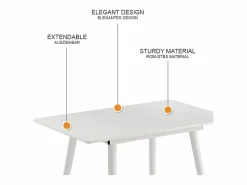 Vicco Mesa de comedor 80x70x75 beaver Blanco