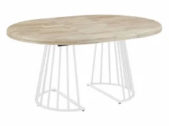 Hot ADEC Mesa de comedor Brad extensible diseño redondo nordish/ Ø120 cm Blanco