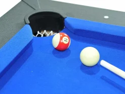 Clearance Vente-unique Mesa de comedor convertible en mesa de billar y ping pong - Negro - 180 cm de ancho - SOUSA Negro / Azul