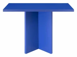 Mesa de comedor cuadrada tablero laminado 3cm azúl prussia 100xm