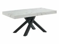 Best Mesa de comedor de 6 a 10 cubiertos de MDF y metal - Efecto mármol y negro - CATONAV Mesa Extensible|Mesa De Comedor